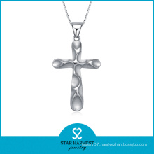 Plain Sterling Silver Cross Shaped Pendant (SH-N0143)